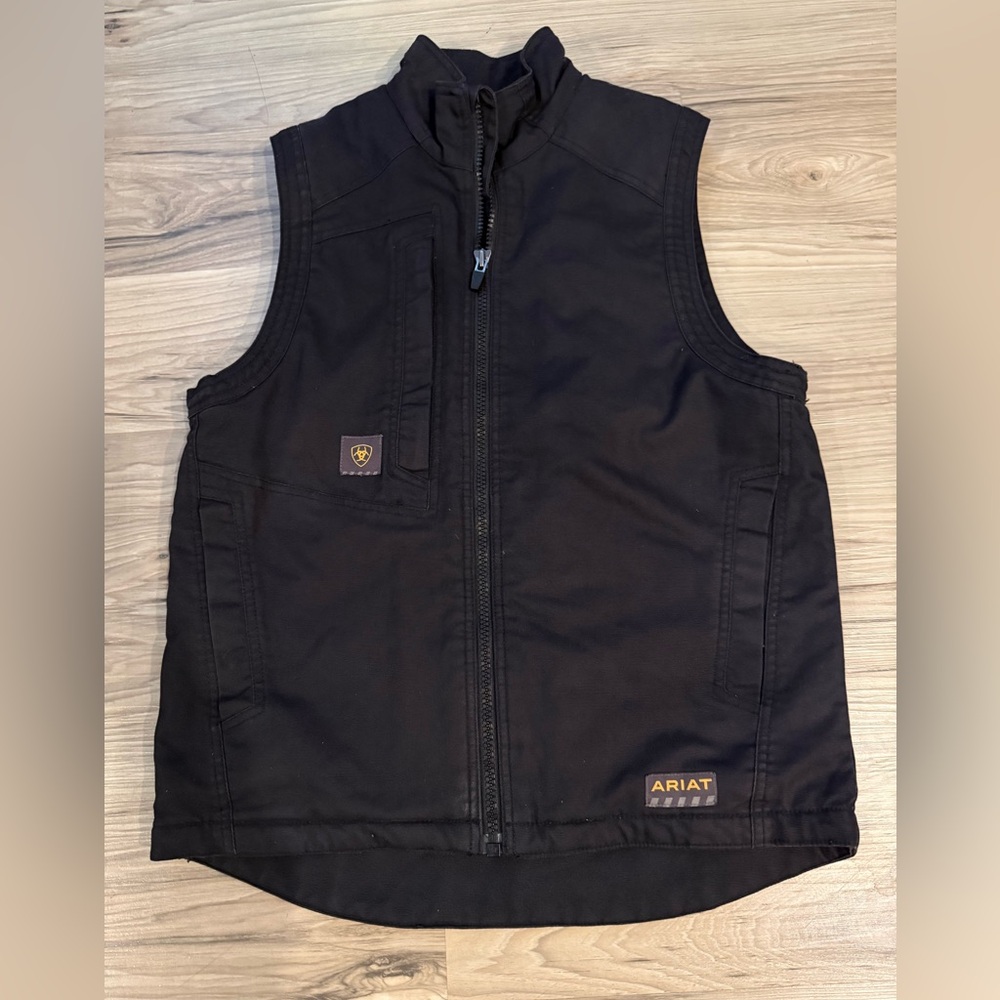 Ariat Rebar Washed Duracanvas Insulated Black Vest Men’s Size Small